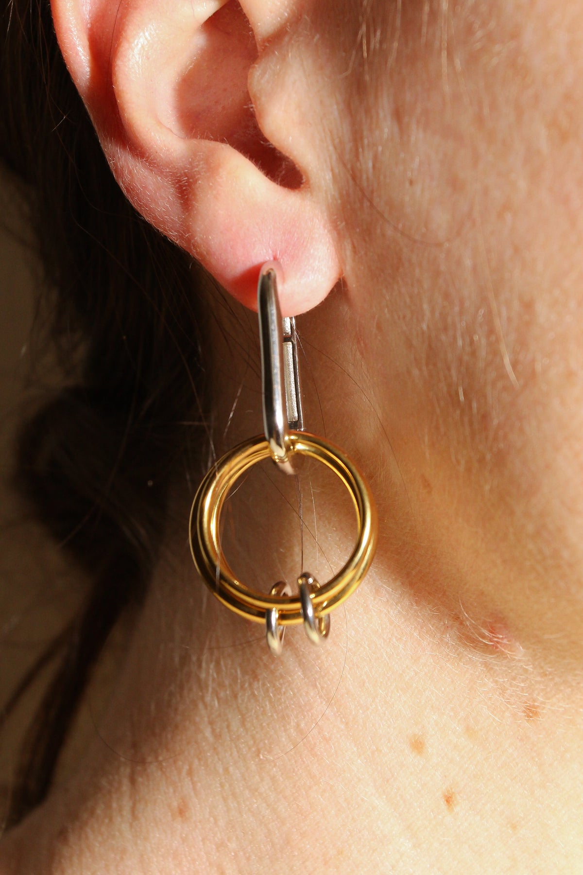 Trois Earrings | Silver and Gold