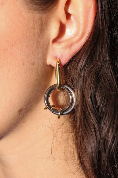 Trois Earrings | Gold and Silver