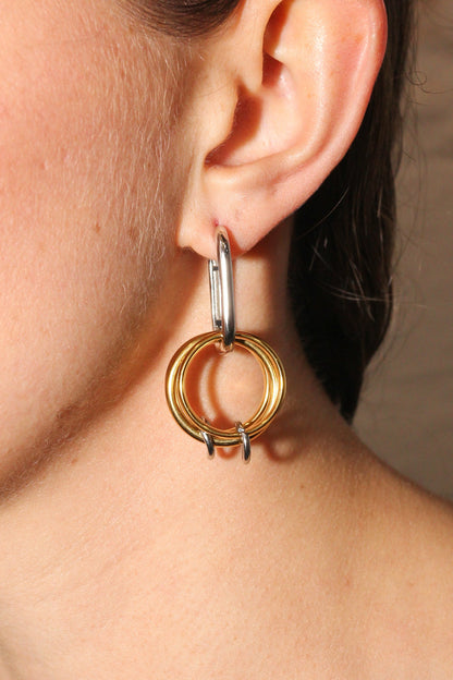 Trois Earrings | Silver and Gold