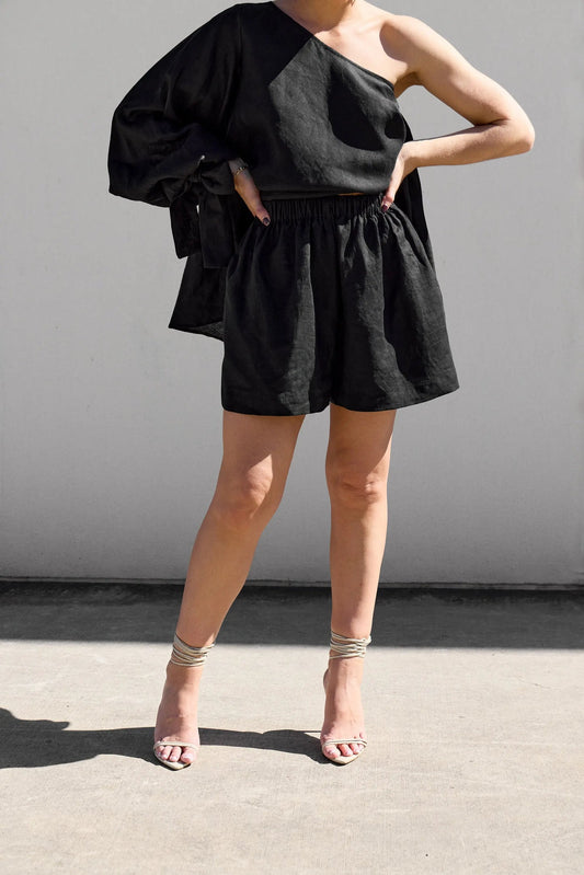 Black Relaxed Shorts by ISABELLA LONGGINOU