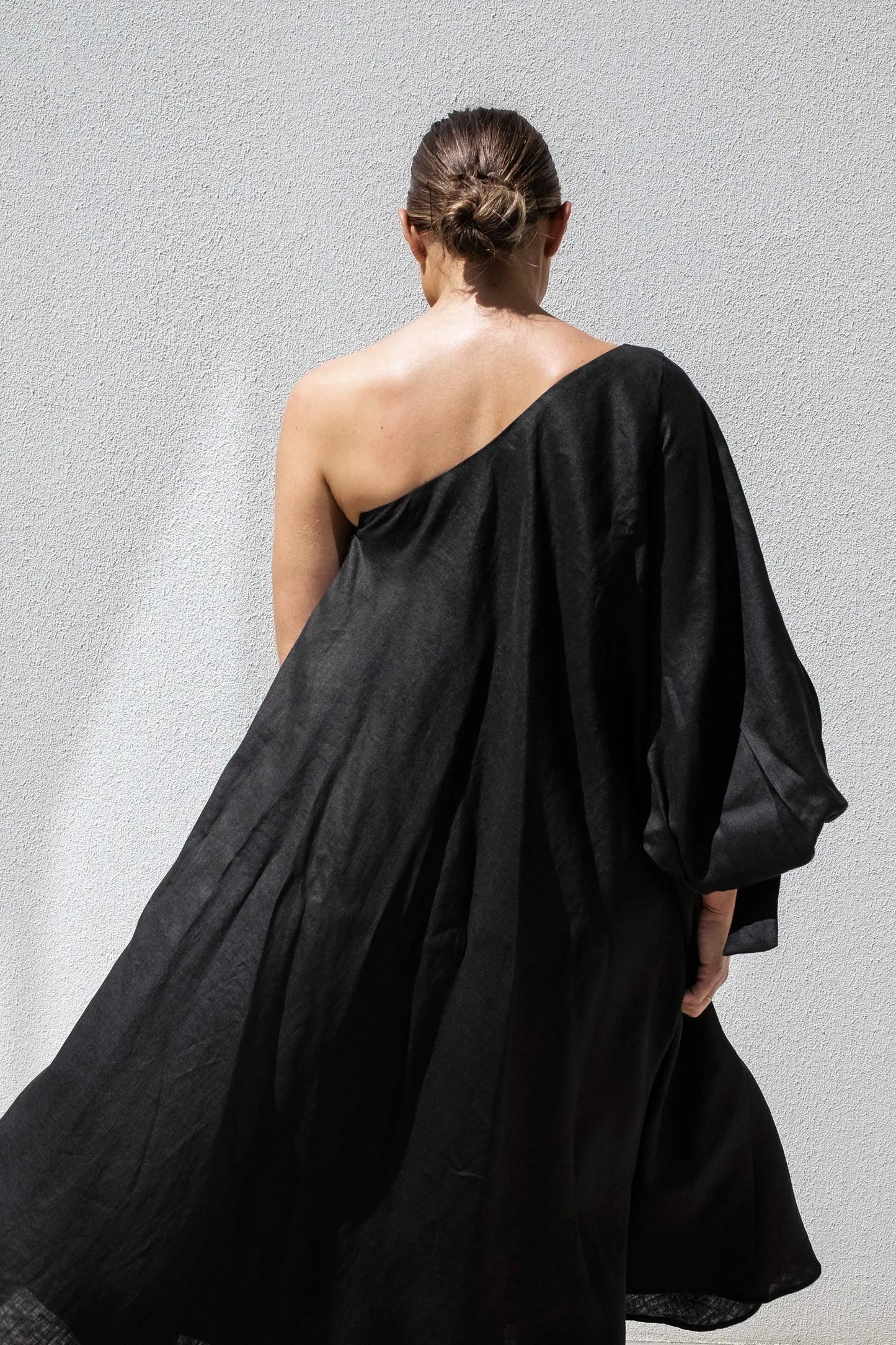 Black Balloon Sleeve Swing Dress by ISABELLA LONGGINOU - image 2