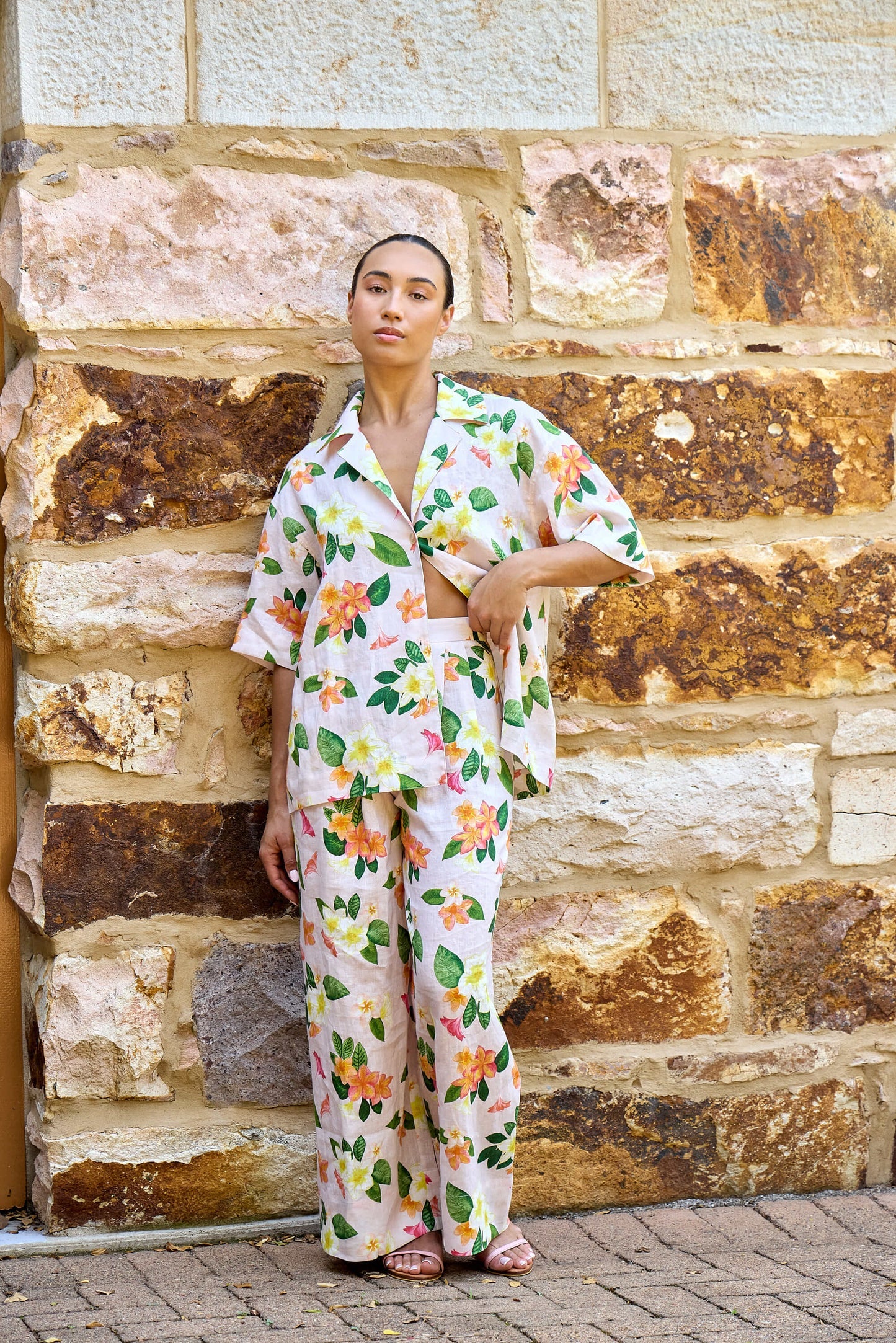 Frangipani Palazzo Pants by ISABELLA LONGGINOU