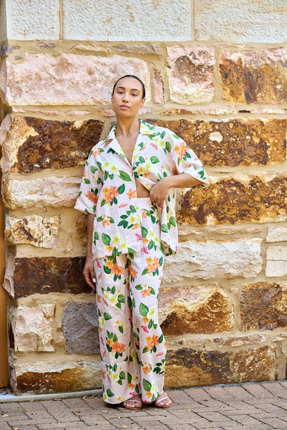 Frangipani Palazzo Pants by ISABELLA LONGGINOU