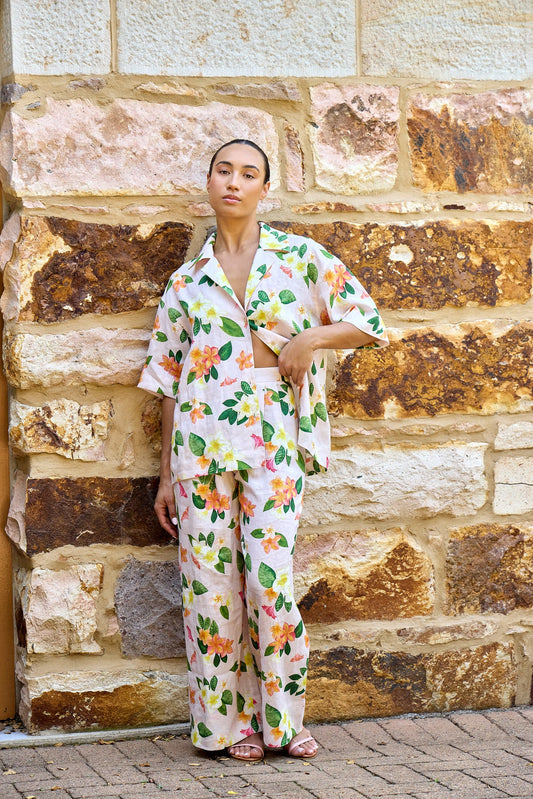 Frangipani Palazzo Pants by ISABELLA LONGGINOU