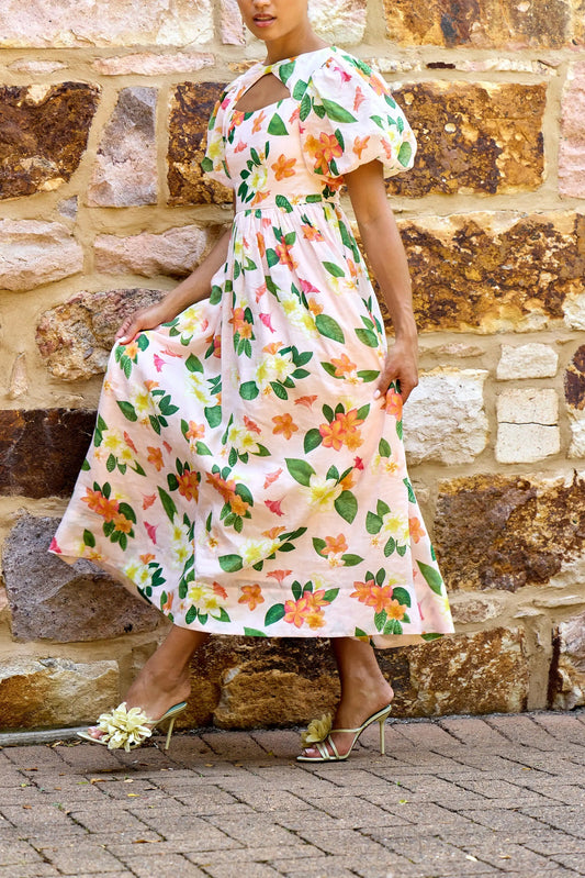 Frangipani Puff Sleeve Dress by ISABELLA LONGGINOU - image 2