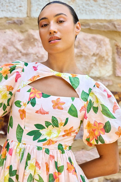 Frangipani Puff Sleeve Dress by ISABELLA LONGGINOU - image 4