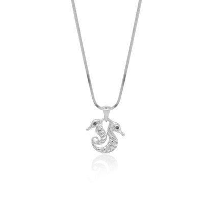 Sunaka Seahorse double pendant silver