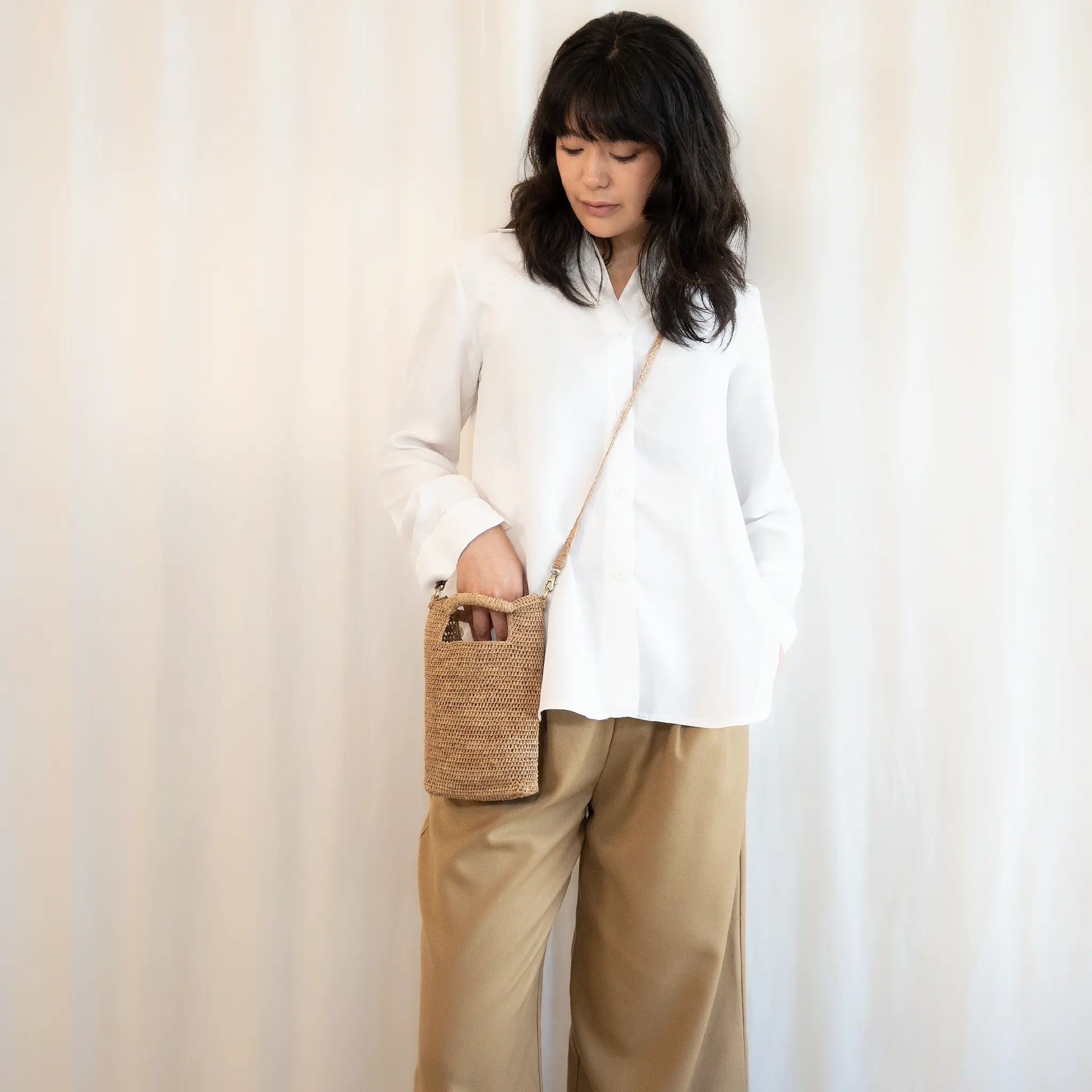 Mini Ngeza handwoven raffia crossbody bag by TANORA — view 5