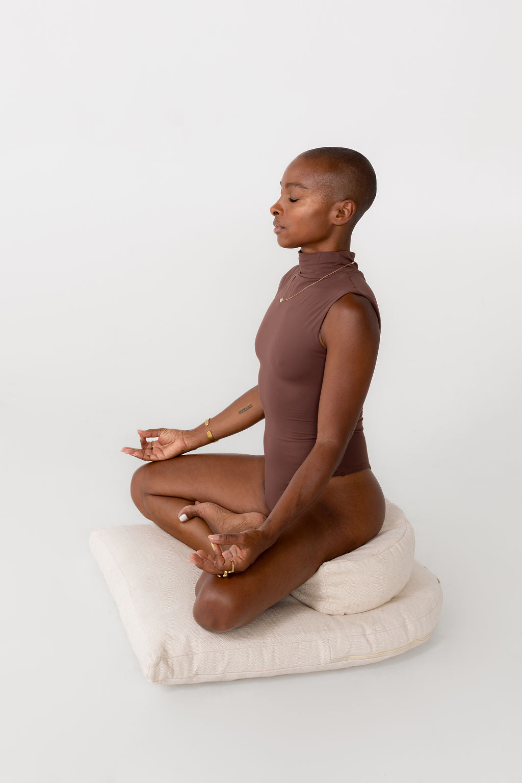 Zafu meditation seat detail