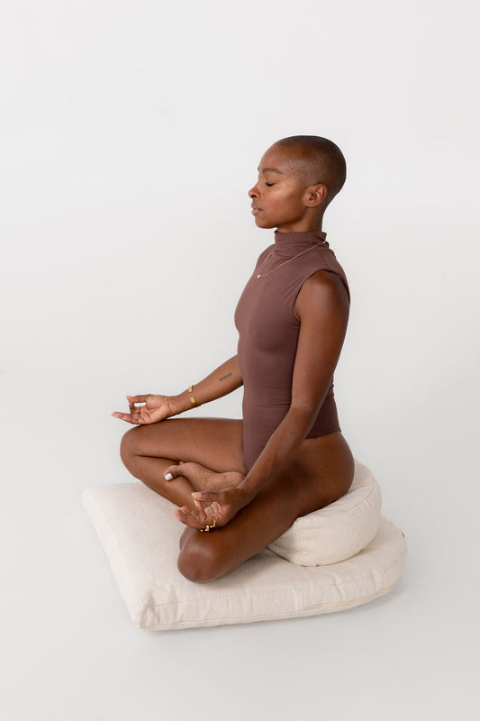 Zafu meditation seat detail