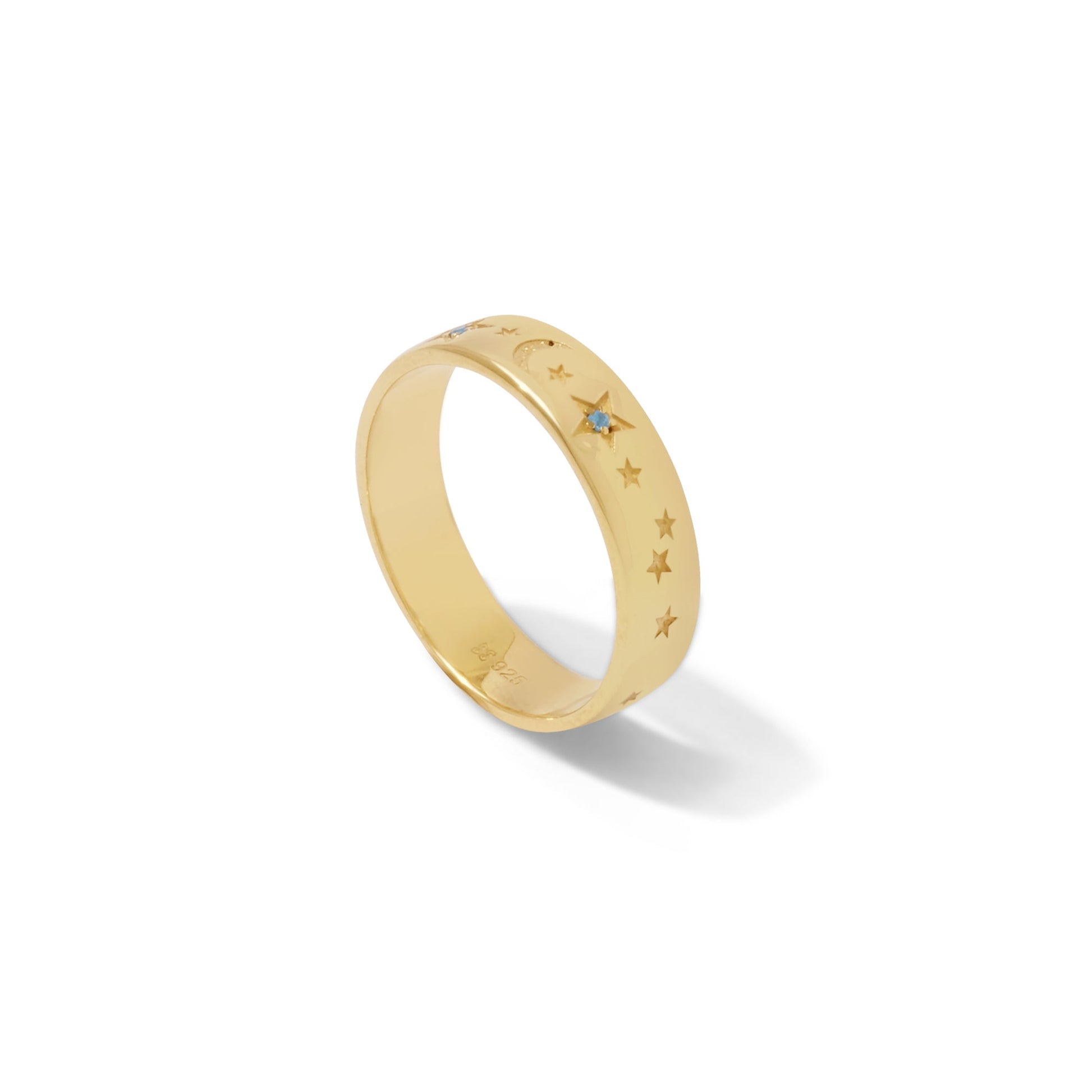 Sunaka Selene band ring in gold plated sterling silver