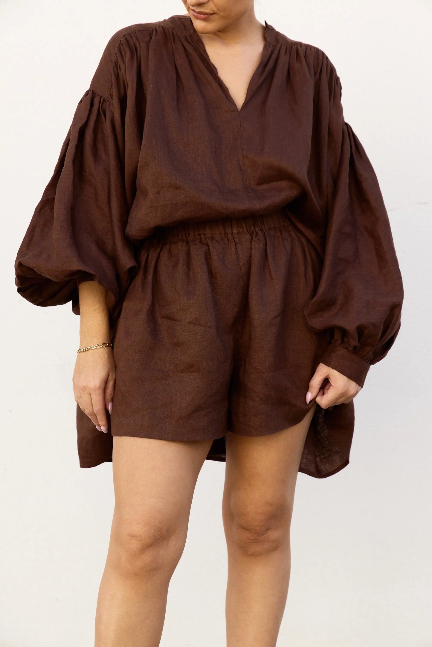Brown Relaxed Shorts by ISABELLA LONGGINOU