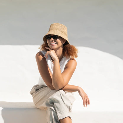 Satroka handwoven raffia bucket hat by TANORA — view 4