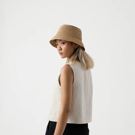 Satroka handwoven raffia bucket hat by TANORA — view 2