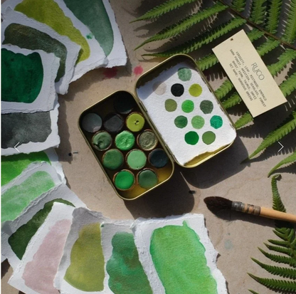 Gorgeous Greens Watercolour Palette by Ruco Paints