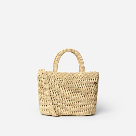 Sipa handwoven raffia crossbody basket handbag by TANORA
