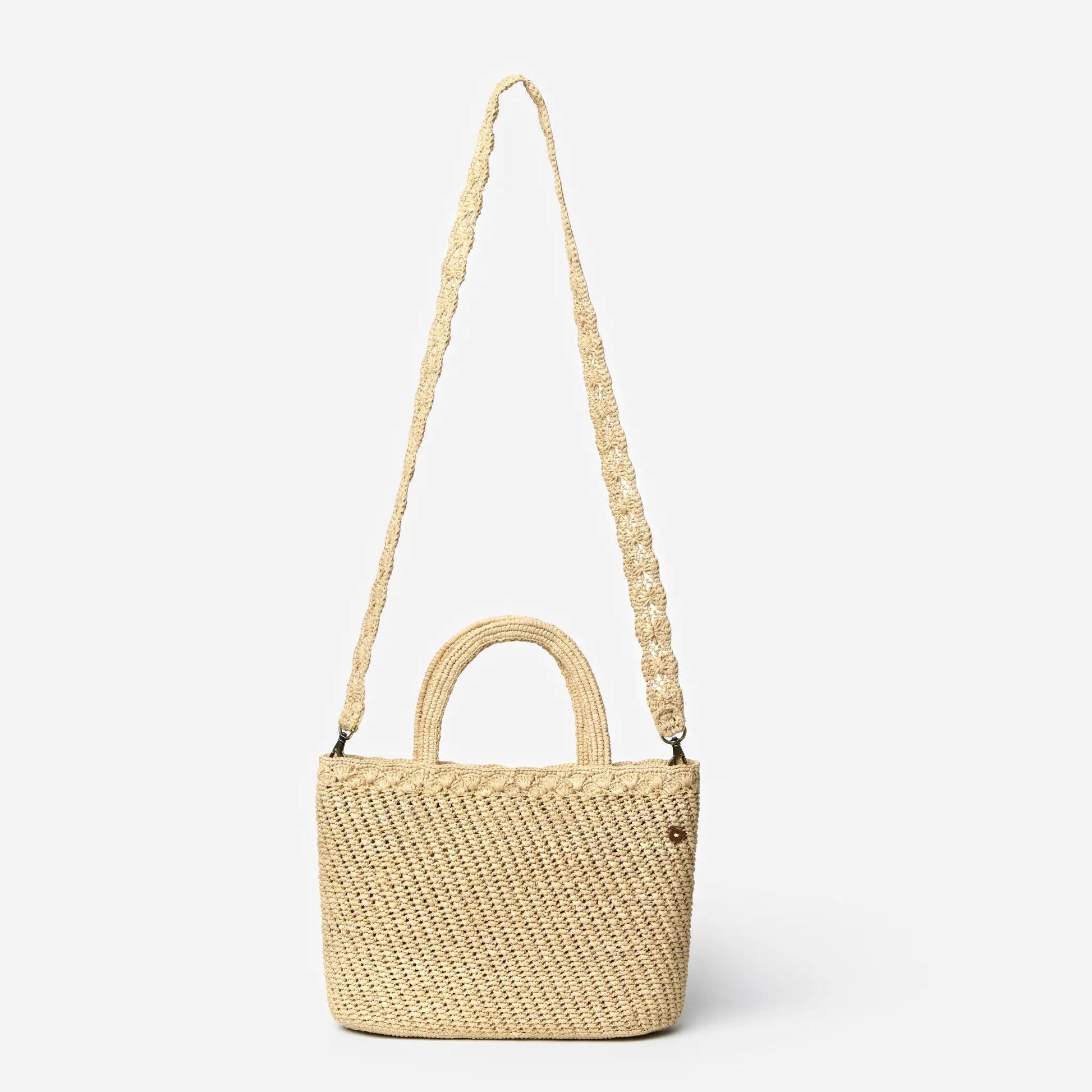 Sipa handwoven raffia crossbody basket handbag by TANORA — view 3