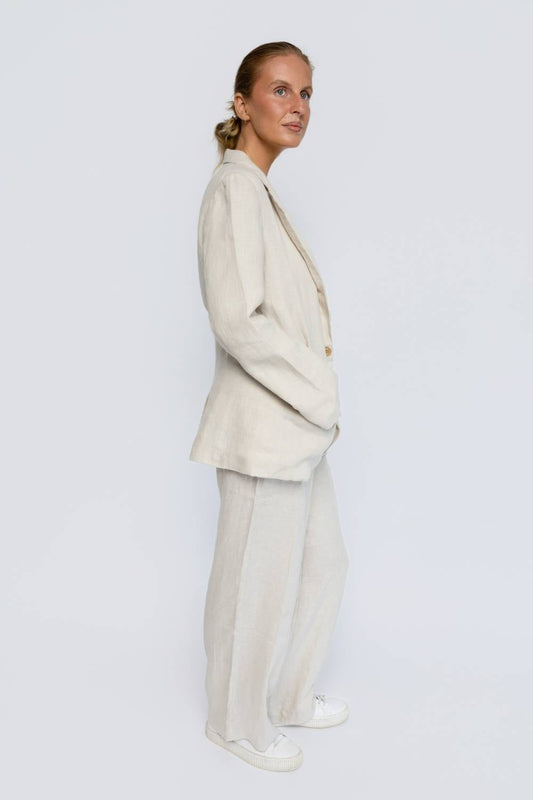 Tailored Linen Pant - Natural