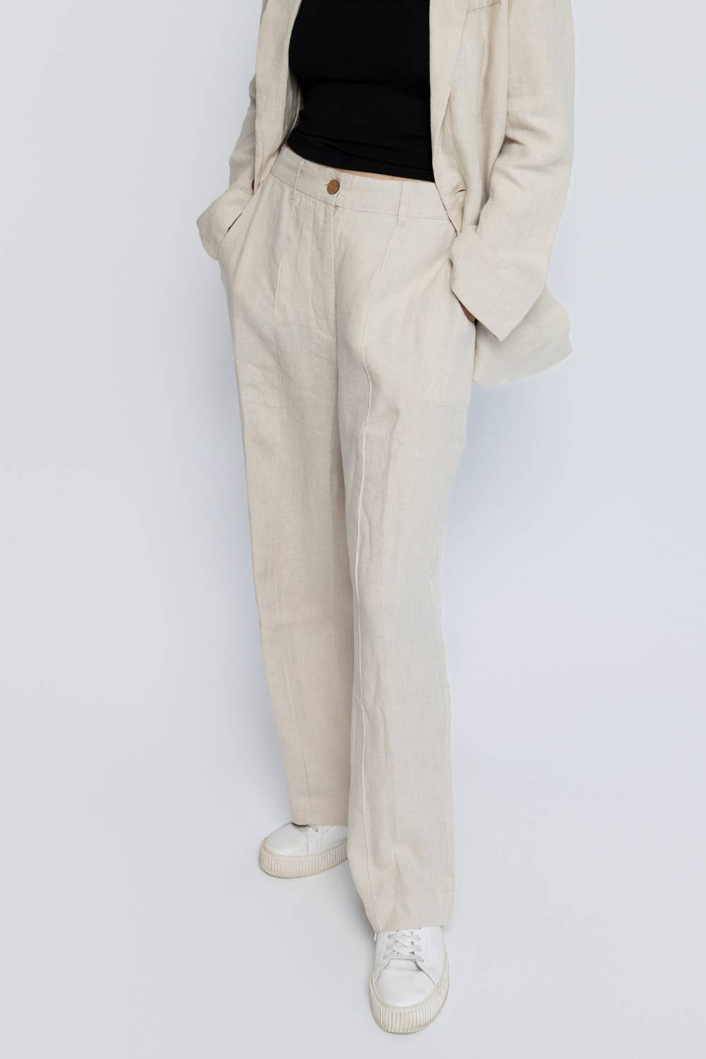 Tailored Linen Pant - Natural