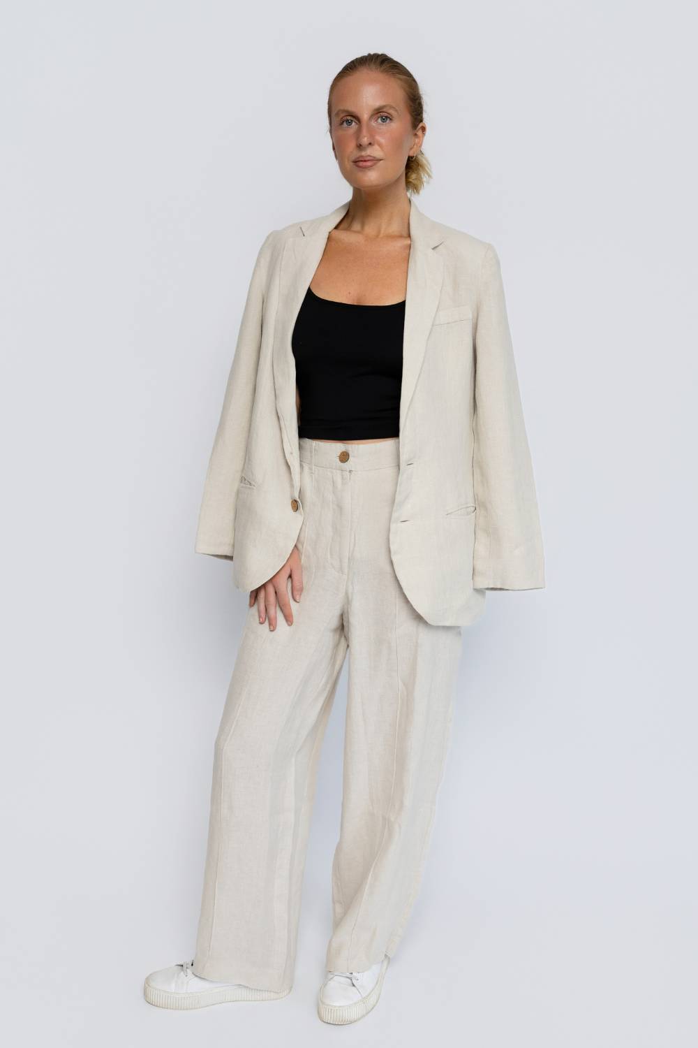 Tailored Linen Pant - Natural