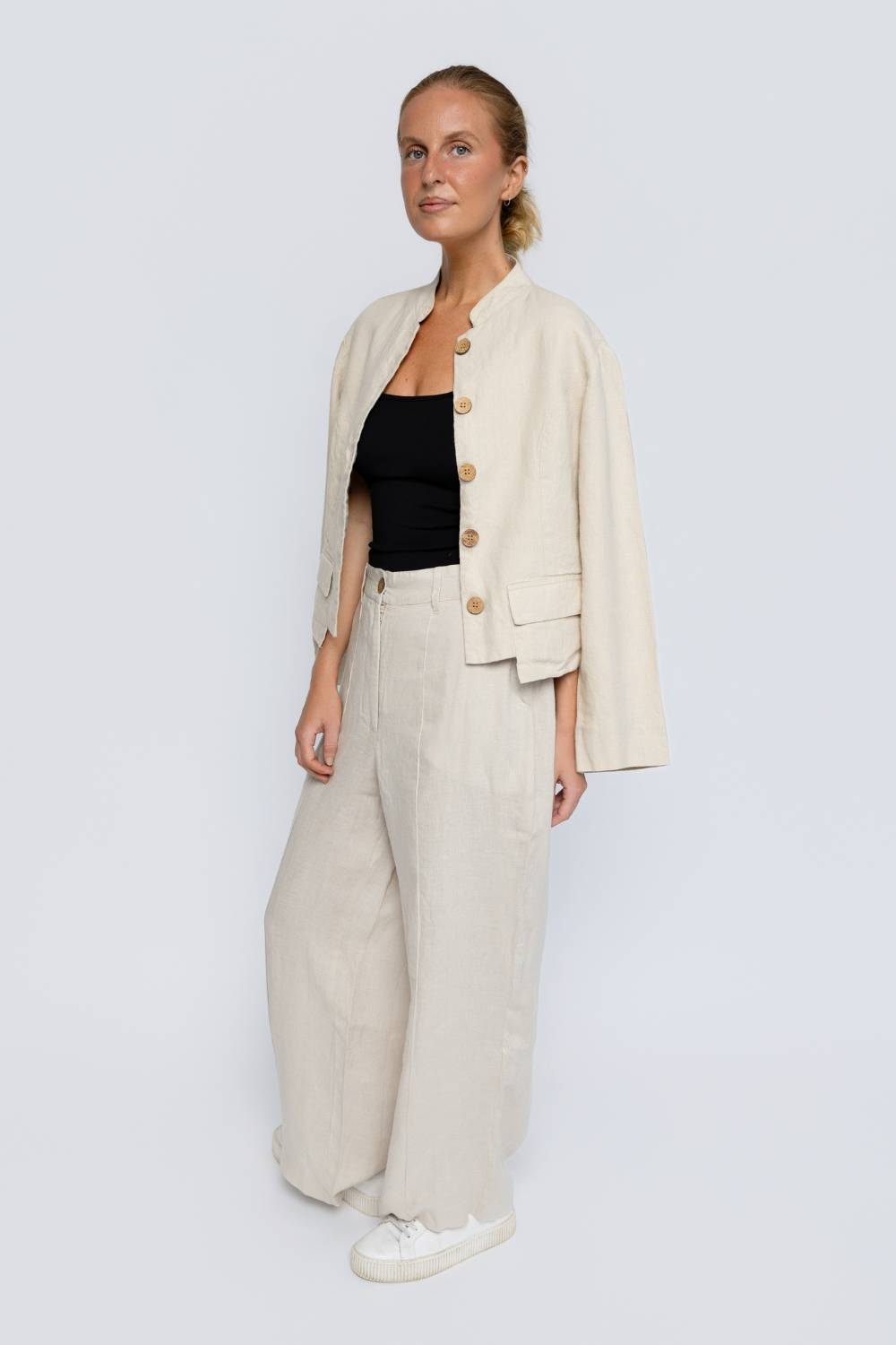 Tailored Linen Pant - Natural
