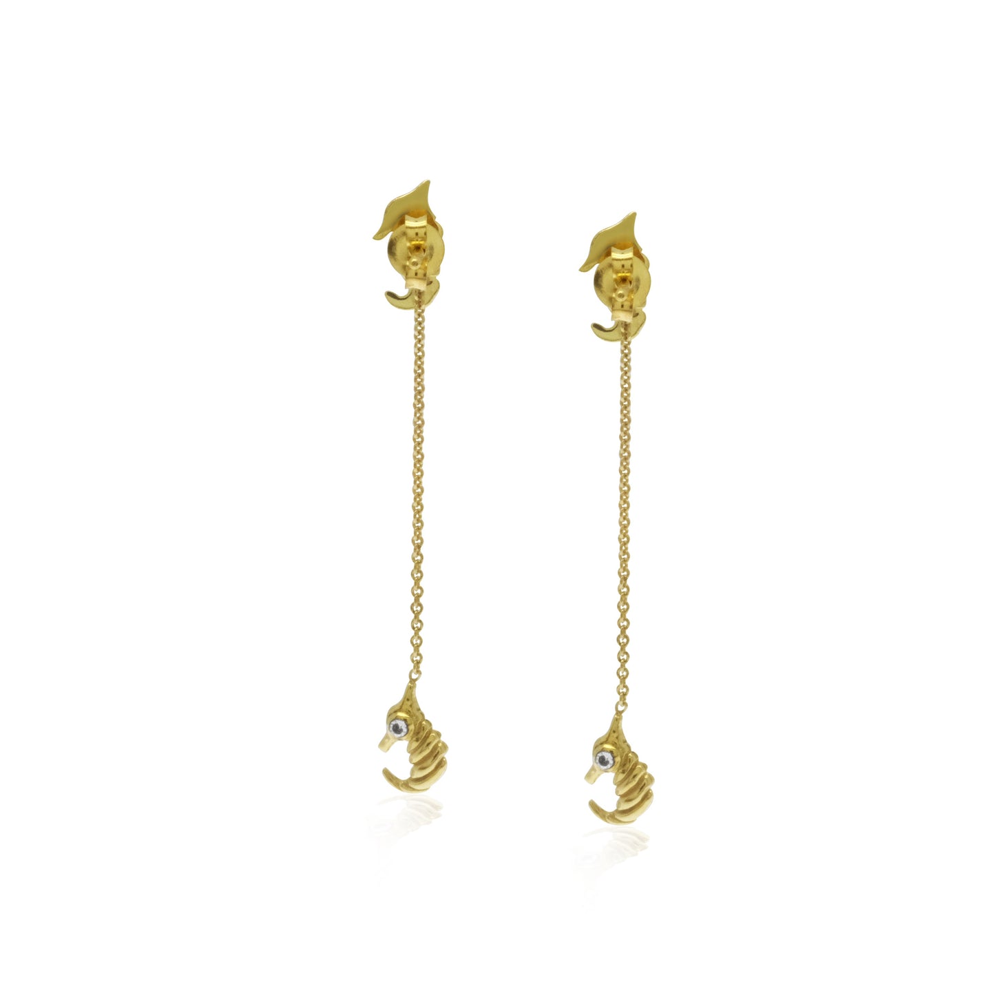 Sunaka Seahorse drop earrings back
