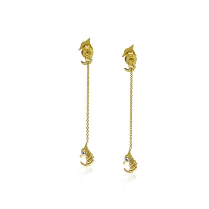 Sunaka Seahorse drop earrings back