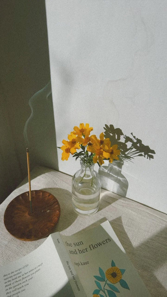 Flower Carved Teak Incense Holder by Holy Smoke - image 2