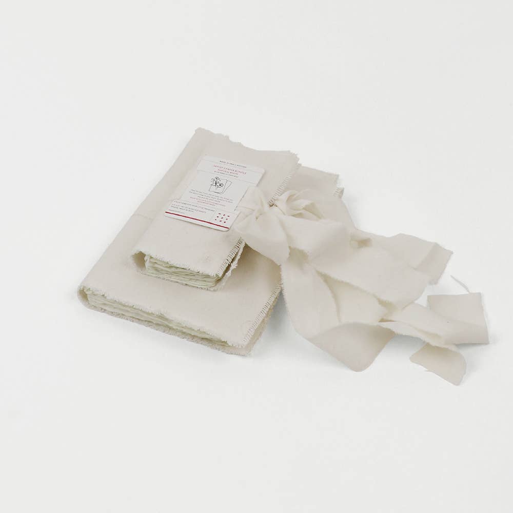 Artist's Paper Bundle With Canvas Wrap - White by Craft Boat