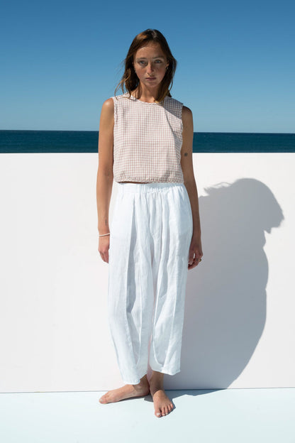 Box Crop Top Blush Gingham