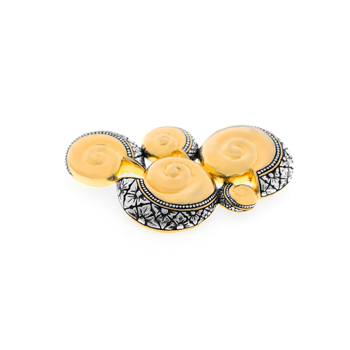 Sunaka Keong Emas brooch front