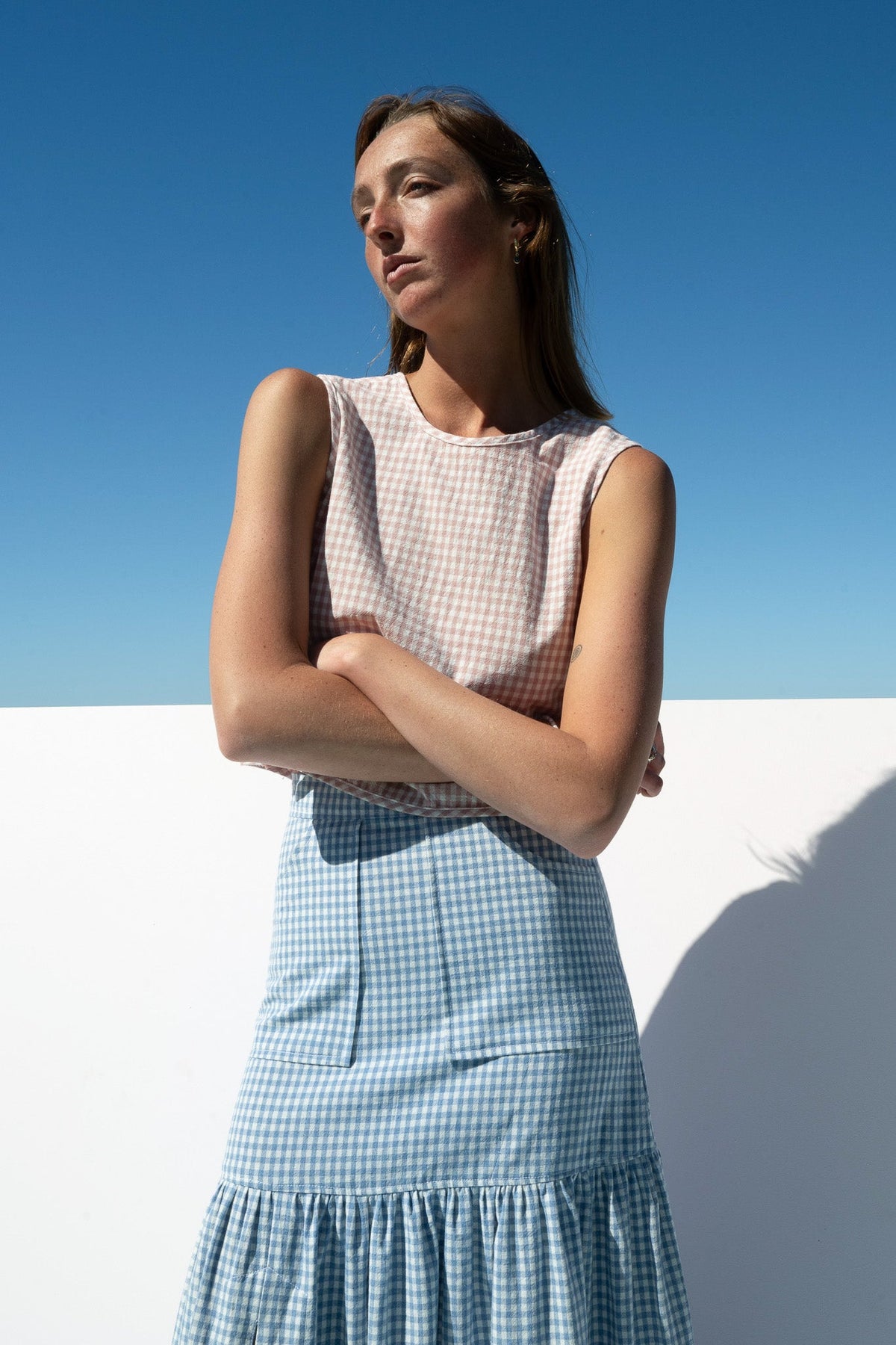 Cancan Skirt Cerulean Gingham