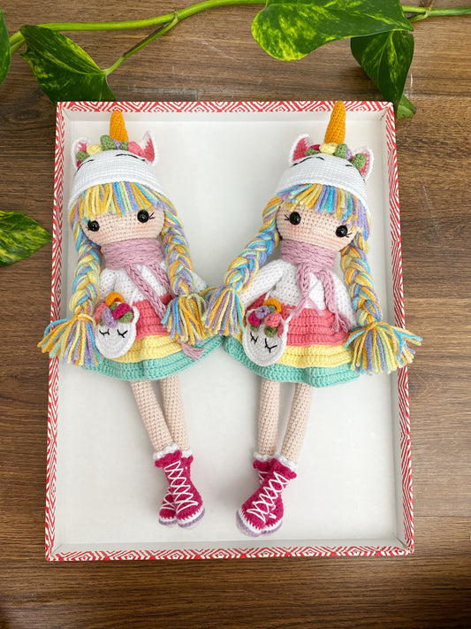 Rainbow the Unicorn Doll by Little Cotton Ears