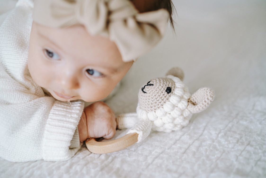 Teething Ring Rattle by Little Cotton Ears