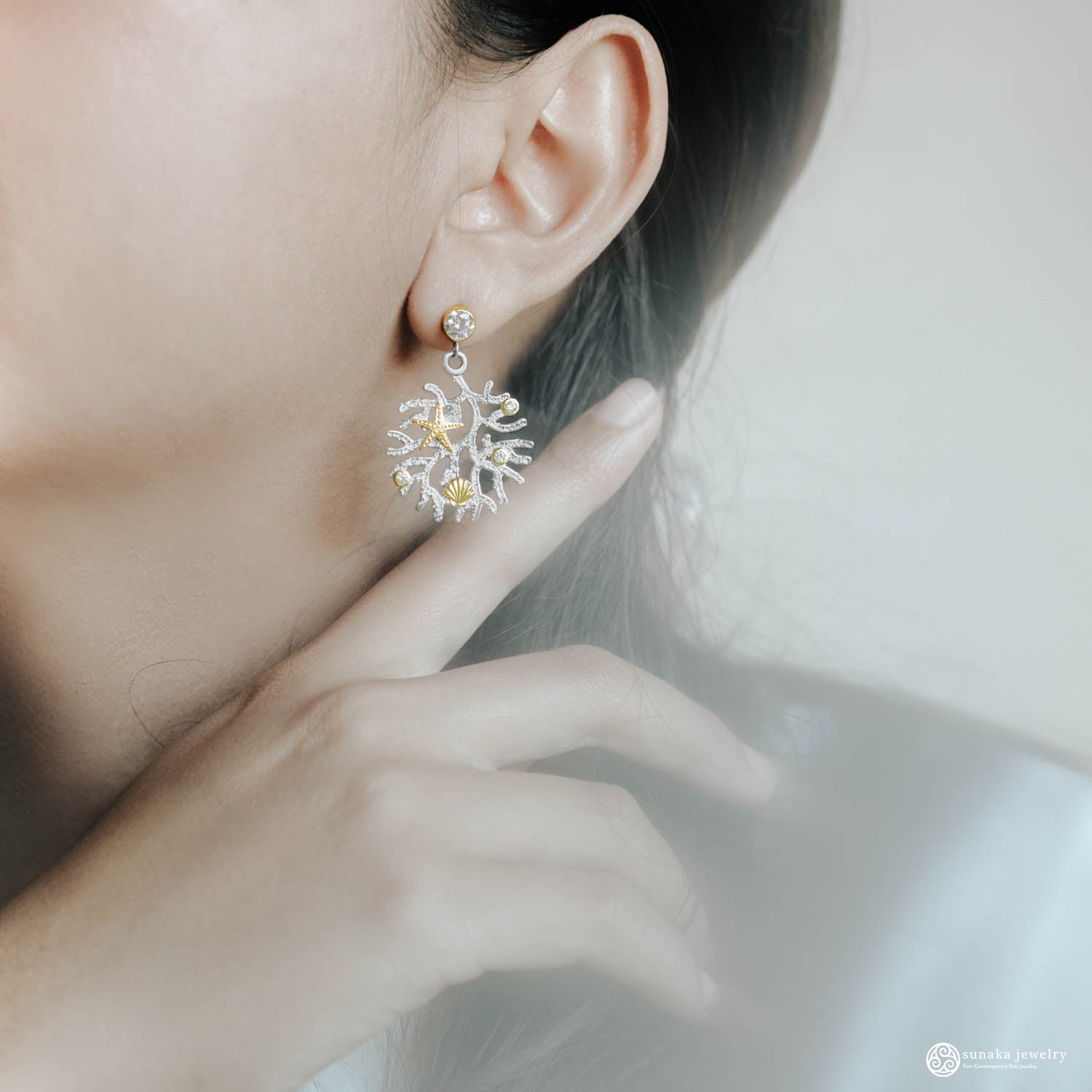 Sunaka Coral Reef earrings worn