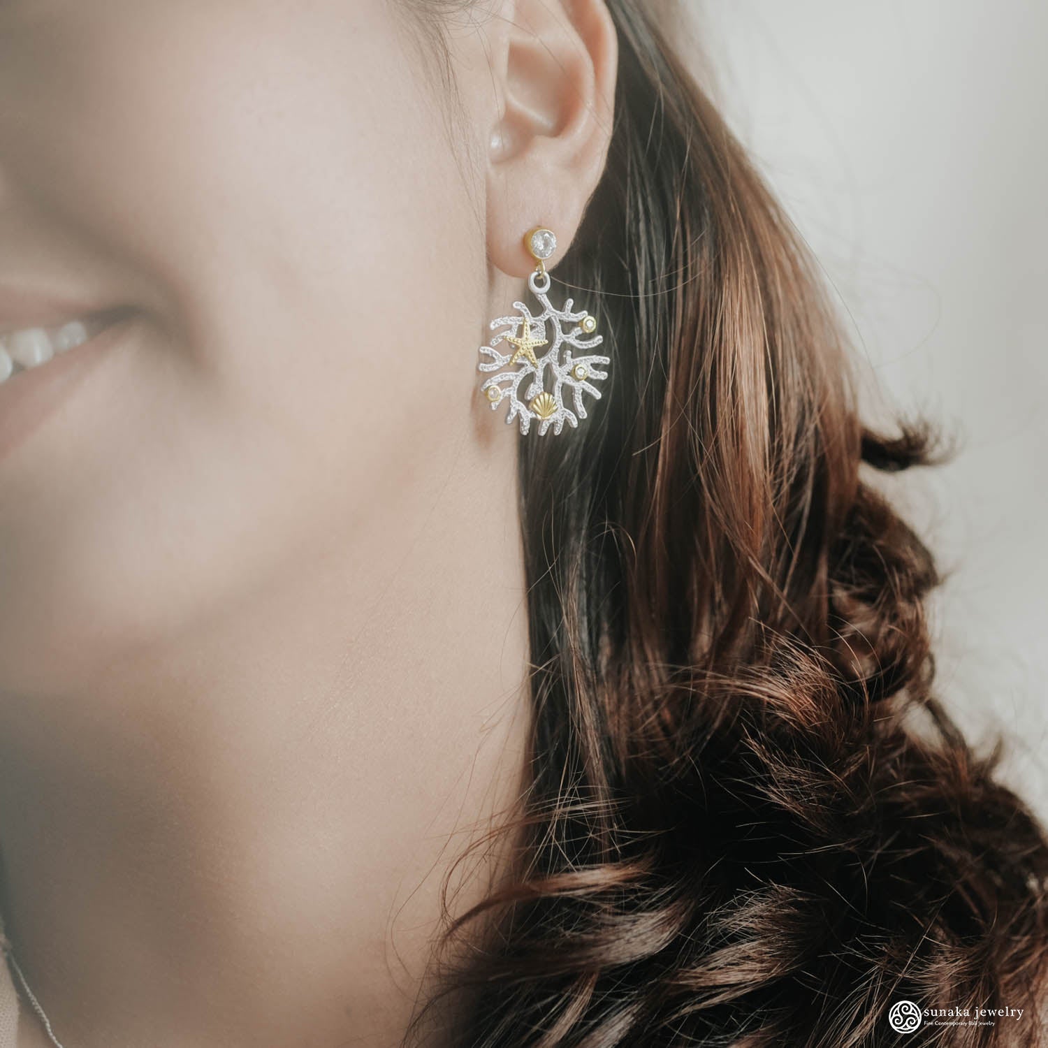 Sunaka Coral Reef earrings worn