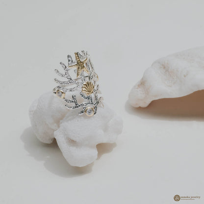 Sunaka Coral Reef ring worn