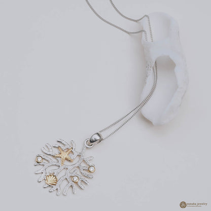 Sunaka Coral Reef pendant worn