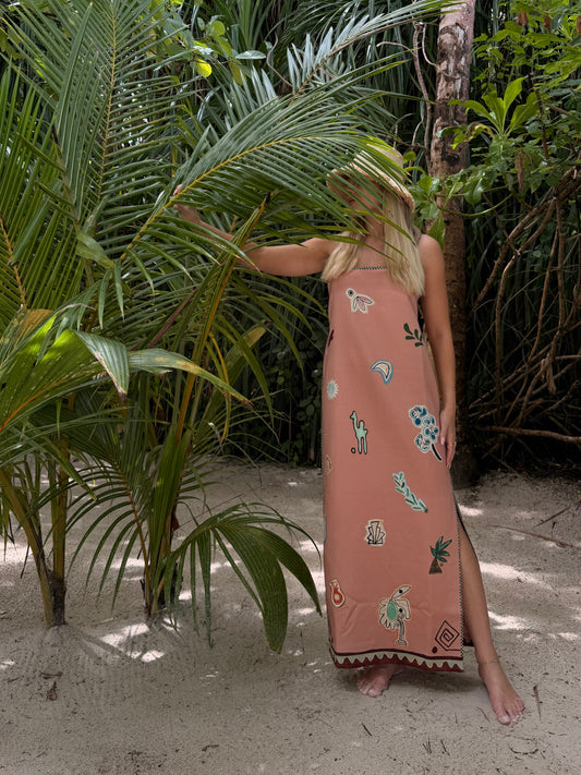Laurence Midi Slip Dress in Pink - detail