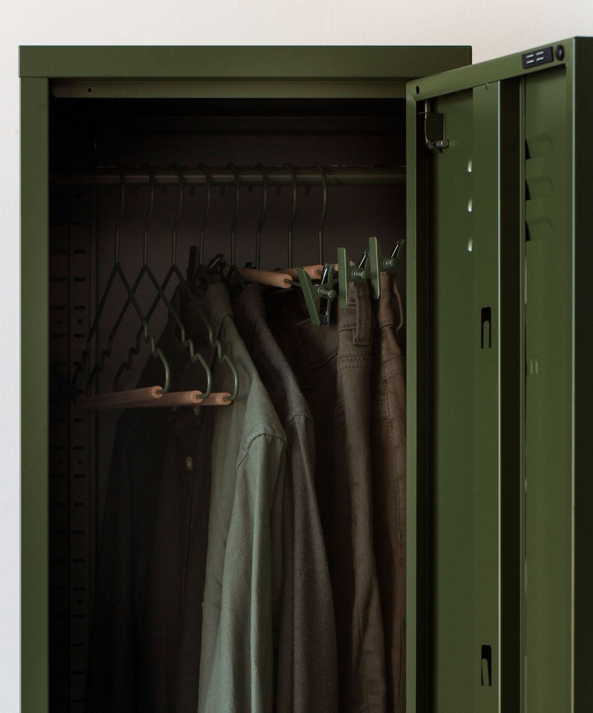 The Adult Clip Hangers in Olive