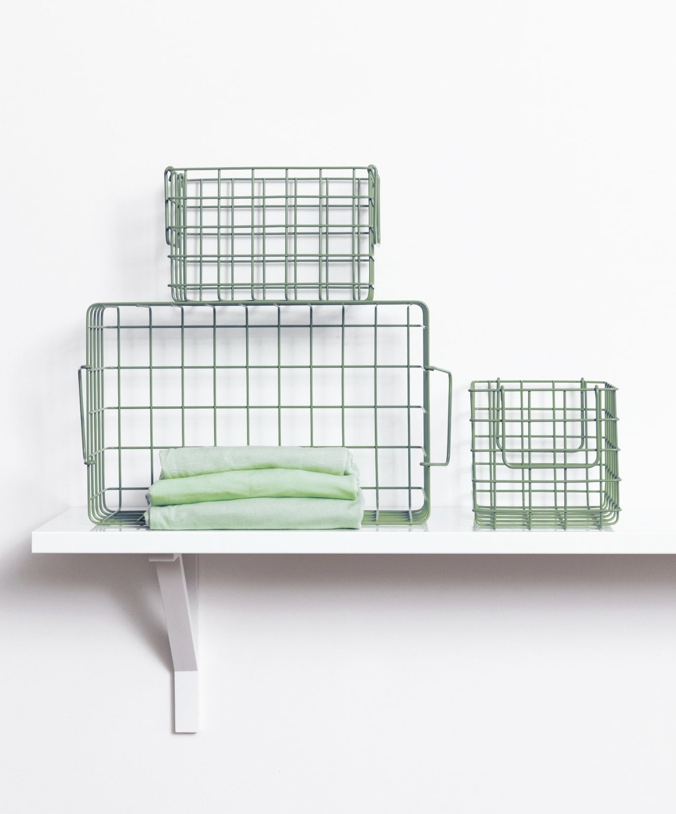 The Baskets in Sage — lifestyle