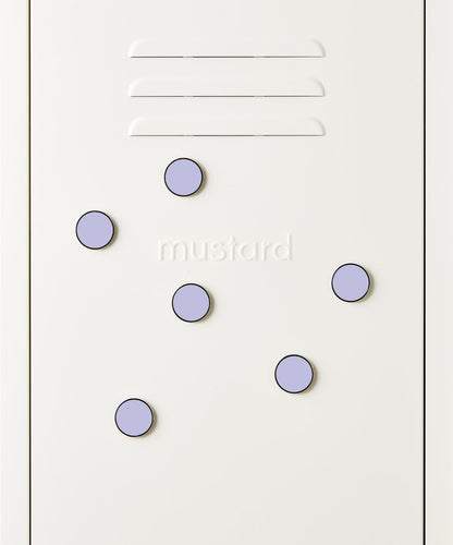 The Buttons in Lilac — close-up