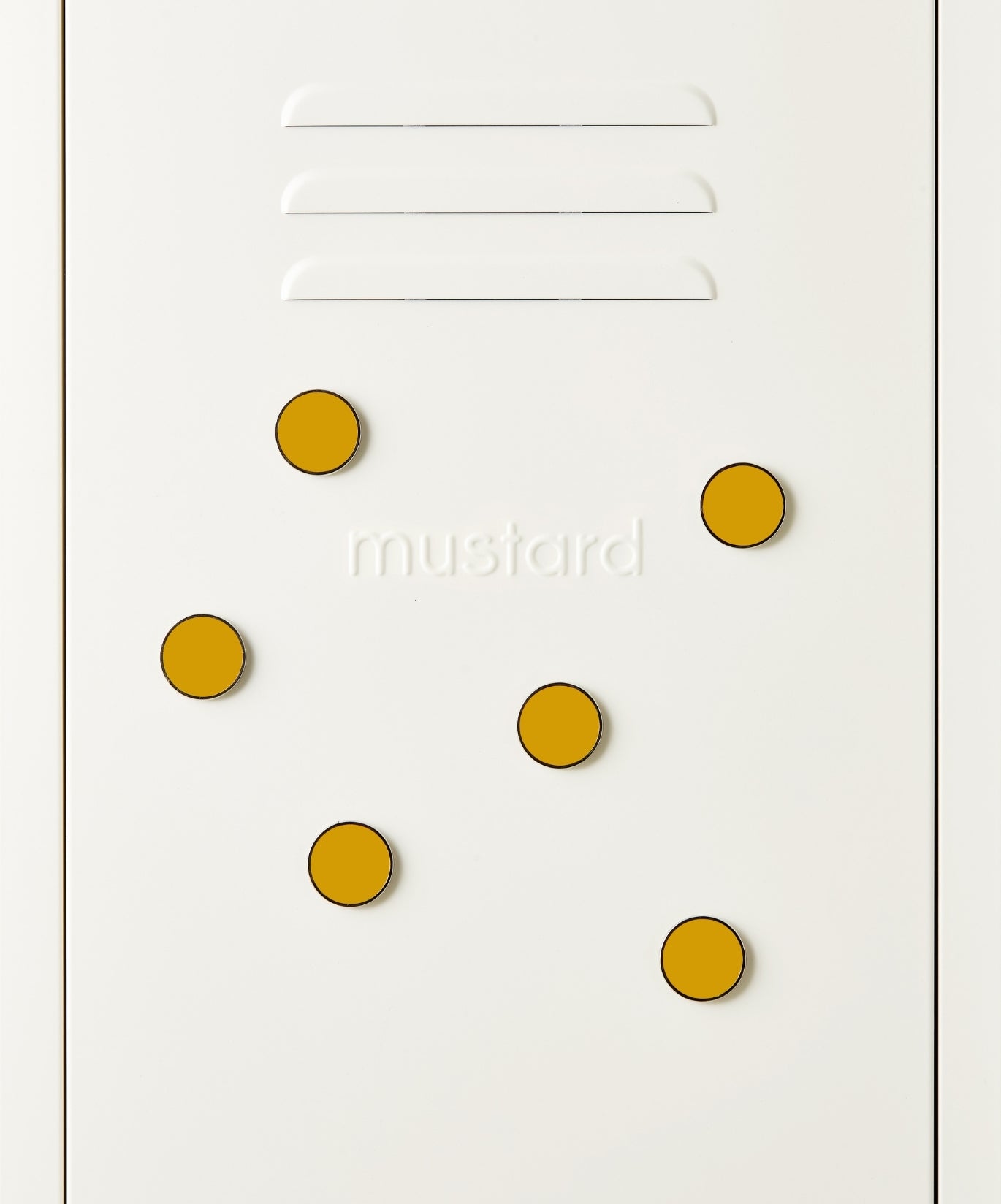 The Buttons in Mustard — close-up