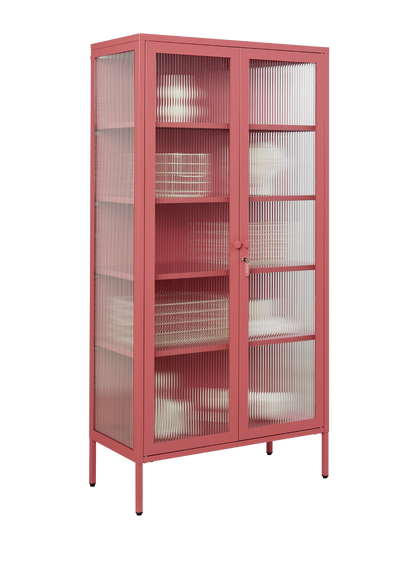 The Collector Glass Locker in Berry — angled