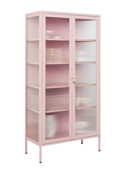 The Collector Glass Locker in Blush — angled