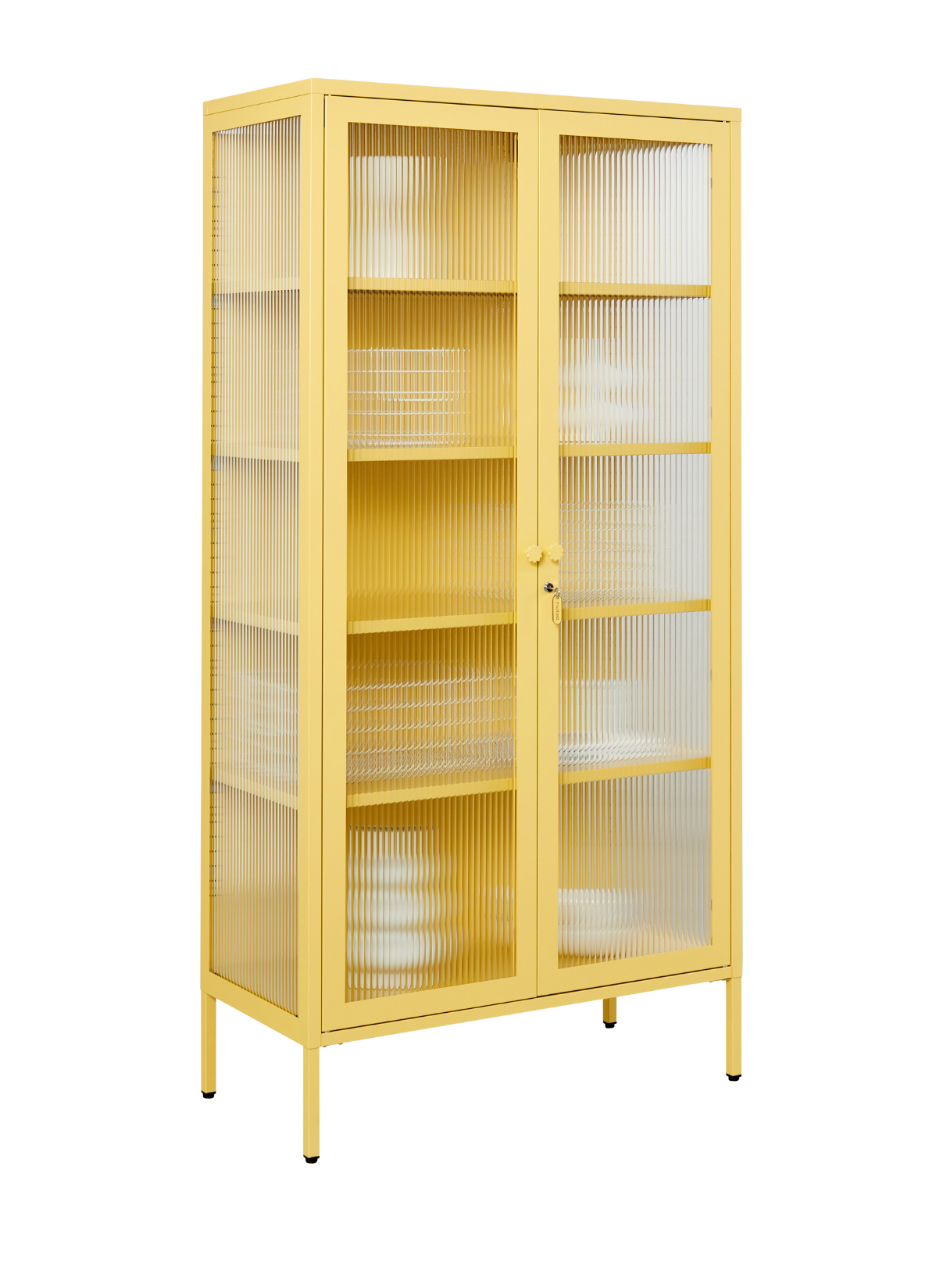 The Collector Glass Locker in Butter — angled