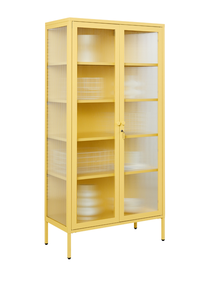 The Collector Glass Locker in Butter — angled