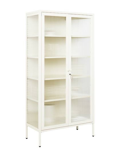 The Collector Glass Locker in Chalk — angled