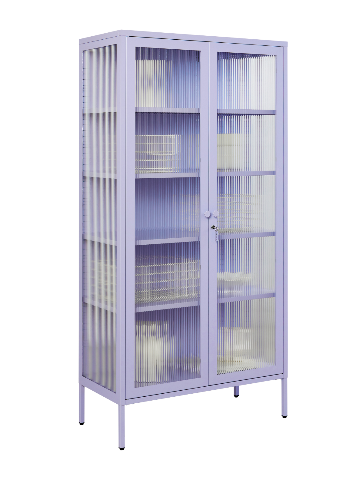 The Collector Glass Locker in Lilac — angled