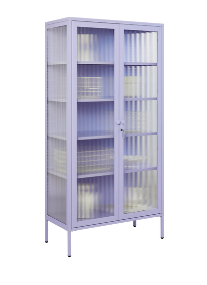The Collector Glass Locker in Lilac — angled